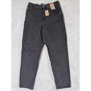 Levi's SilverTab Mom Jeans Womens 30x27 Black Denim High-Waisted Relaxed Tapered